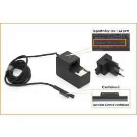   Microsoft Surface (Pro, GO, Book modellekhez) gyári új 24W, 15V 1,6A töltő (KVG-00006)