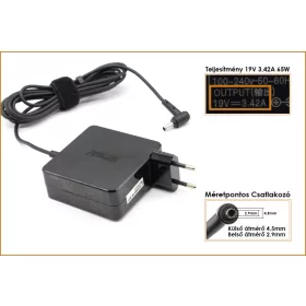   Asus 19V 3.42A 65W gyári új töltő, PA-1650-48, (csatlakozó átmérő: 4,5mm/2,9mm)