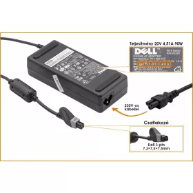  Dell PA-9 20V 4.5A 90W gyári használt töltő (6G356, PA-1900-05D)