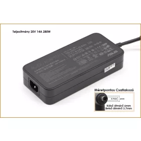   Asus 20V 14A 280W gyári új töltő (ADP-280BB B, 0A001-00800800)