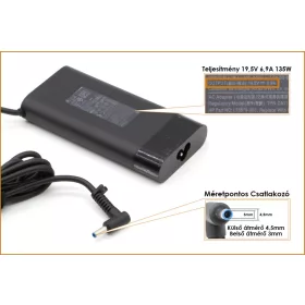   HP Omen 19.5V 6.9A 135W vékony center-pin 4.5mm * 3mm gyári új töltő, (L15534-001)