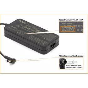   Asus 20V 7.5A 150W gyári új töltő (6x3,7mm CP) (0A001-00081600)