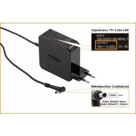   Asus UX303, TP300 19V 3.42A 65W 4mm/1.35mm használt töltő (0A001-00045900, 0A001-00441200)