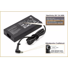   Asus 20V 12A 240W gyári új töltő (6x3,7mm CP) (0A001-00970100)
