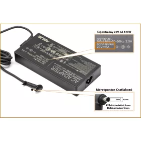   Asus 20V 6A 120W gyári új töltő (4,5mmx3mm) (0A001-00860300)