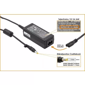   Asus EEEPC 12V 3A 36W használt helyettesítő netbook töltő (ADP36EH C)