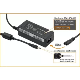   Acer 19V 2.37A 45W használt helyettesítő új laptop töltő 