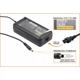   Sony PCGA-AC19V9 19.5V 7.7A ,150W gyári új töltő, (PCGA-AC19V9)