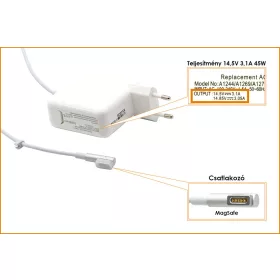   Apple 14.5V 3.1A 45W MagSafe helyettesítő új töltő (A1244)