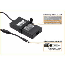   Dell PA-4E 19.5V 6.7A 130W gyári új töltő (PA-4E, 0CM161, 0VJCH5)