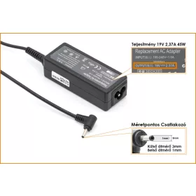   Asus ZenBook UX21 19V 2.37A 45W helyettesítő új töltő (ADP-45AW A, N45W-01)