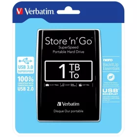   Verbatim Store N Go 1TB Hdd, Külső Merevlemez, 2,5" USB 3.0