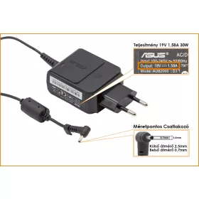   Asus EEEPC 19V 1,58A 30W gyári új töltő (04G26B001150, EXA1004EH, 30W18V)