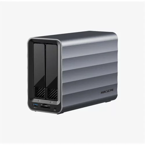 Hikvision HIKSEMI DAS - 2db 2,5/3,5 HDD/SSD -> USB-A/C, ventilátor, Max.: 48TB, Fekete