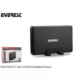   Everest Külső HDD Ház 2.5"-3,5" - HD3-354 (USB-A 3.0, Max.: 2TB, ezüst)
