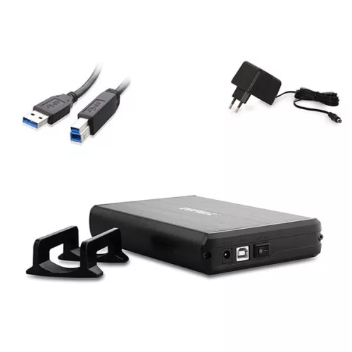 Everest Külső HDD Ház 2.5"-3,5" - HD3-354 (USB-A 3.0, Max.: 2TB, ezüst)