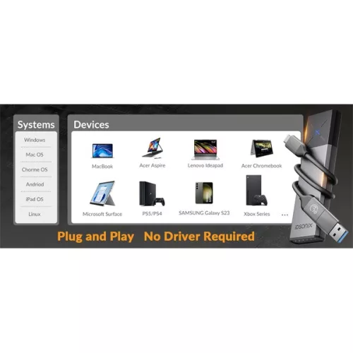 Orico Külső M.2 ház - IDPWM2-G2A-GY (USB-C 3.2 Gen2 -> M.2 NVMe, Max.: 8TB, 10 Gbps)