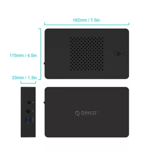 Orico Külső HDD Ház 3.5" - 3569S3-EU (USB-A 3.0, Max.: 10TB, fekete)