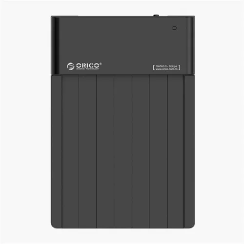 Orico HDD/SSD Dokkoló - ORICO-6518US3-V2-EU-BK-BP (1x 2,5"/3,5" HDD/SSD -> USB-A, Max.: 16TB, fekete)