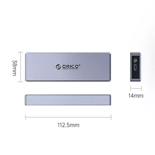 Orico Külső M.2 ház - CM2C3-GY (USB-C 3.1-> M.2 NVMe, Max.: 2TB, 10 Gbps, szürke)