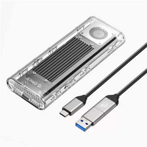 Orico Külső M.2 ház - ORICO-TCM2-U4-BK-BP (USB-C 3.1 -> M.2 NVMe, Max.: 2TB, 10 Gbps, fekete)
