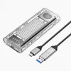 Orico Külső M.2 ház - ORICO-TCM2-U4-SV-BP (USB-C 3.1 -> M.2 NVMe, Max.: 2TB, 10 Gbps, fekete)