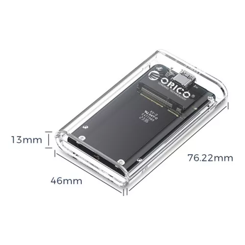 Orico Külső mSATA ház - TC10-MS-GR (USB-C -> mSATA, Max.: 8TB, 5 Gbps)