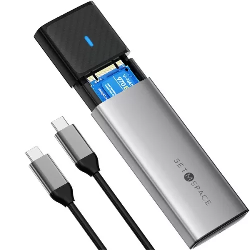 Orico Külső M.2 ház - STPWDM2-G2-GY (USB-A/C -> M.2 NVMe, Max.: 8TB, 10 Gbps)