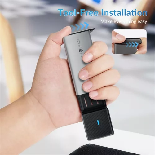 Orico Külső M.2 ház - STPWDM2-G2-GY (USB-A/C -> M.2 NVMe, Max.: 8TB, 10 Gbps)