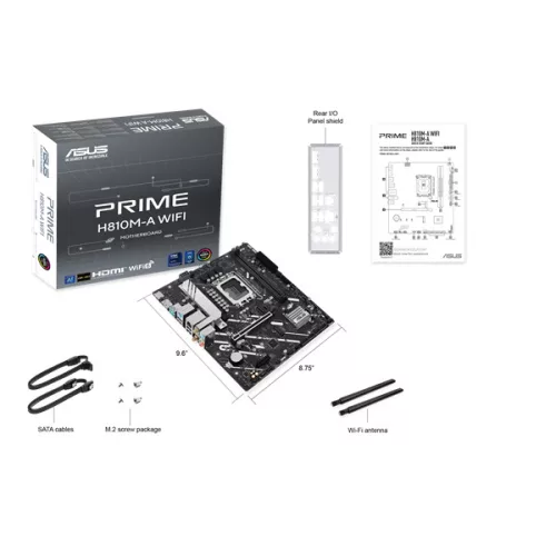 Asus Alaplap - Intel PRIME H810M-A WIFI s1851 (B860, 2xDDR5 6400+MHz, 4xSATA3, 2xM.2, HDMI+DP)