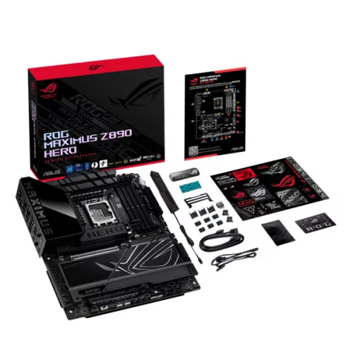 Asus Alaplap - Intel ROG MAXIMUS Z890 HERO LGA1851 (Z890, ATX, 4xDDR5 9200+MHz, 4xSATA3, 6xM.2, HDMI+2xThunderbolt)