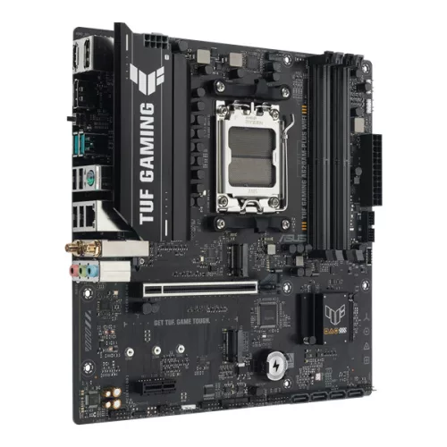 Asus Alaplap - AMD TUF GAMING A620AM-PLUS WIFI AM5 (A620, 4xDDR5 7600+MHz, 1x 2,5 Gb LAN, 2xM.2, 4xSATA3, HDMI+2xDP)