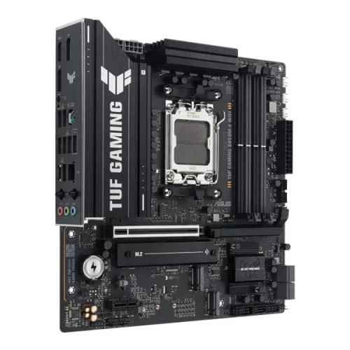 Asus Alaplap - AMD TUF GAMING B850M-E WIFI AM5 (B850, MicroATX, 4xDDR5 8000+MHz, 4xSATA3, 3x M.2, HDMI+2xDP)