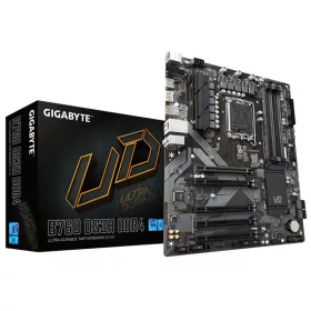   Gigabyte Alaplap - Intel B760 DS3H DDR4 s1700 (B760, 4xDDR4, 5333MHz, DP/HDMI, 4xSATA3, M.2, 4xUSB2.0, 3xUSB3.2, USB-C)
