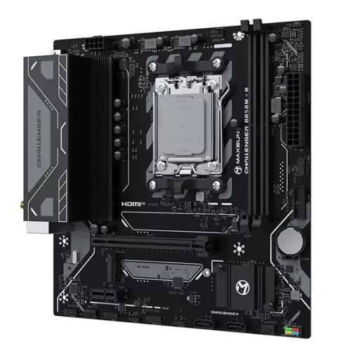 Maxsun Alaplap - AMD MS-CHALLENGER B850M-K WIFI AM5 (B850, mATX, 2xDDR5 8000MHz, 2xSATA3, M.2, HDMI)