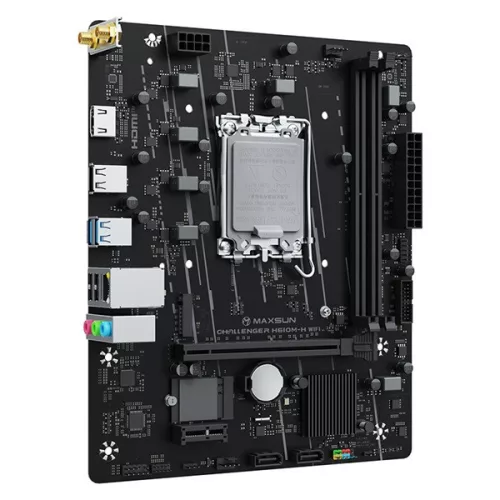 Maxsun Alaplap - Intel MS-CHALLENGER H610M-H V1 WIFI s1700 (H610, mATX, 2xDDR4 3200MHz, 2xSATA3, M.2, HDMI, D-sub)