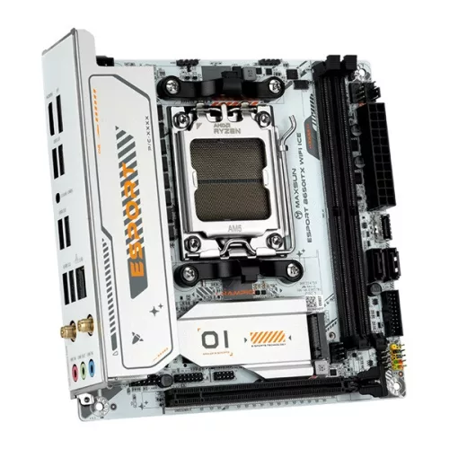 Maxsun Alaplap - AMD MS-ESPORT B650ITX WIFI ICE AM5 (B650, ITX, 2xDDR5 8000MHz, 2xSATA3, 2xM.2, HDMI, DP)