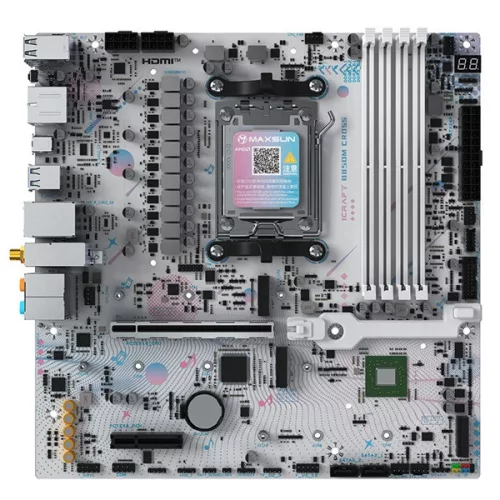Maxsun Alaplap - AMD MS-ICRAFT B850M CROSS AM5 (B850, mATX, 4xDDR4 8000MHz, 2xSATA3, 3xM.2, HDMI, DP)