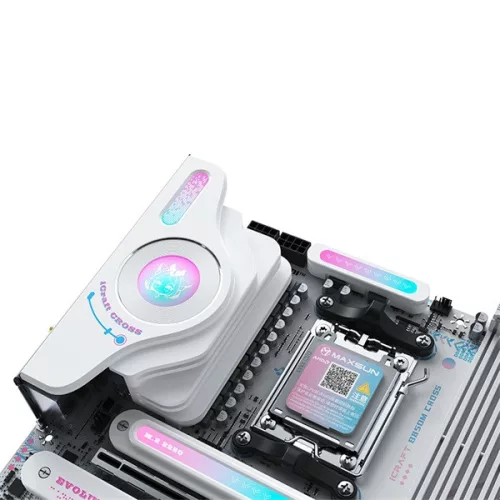 Maxsun Alaplap - AMD MS-ICRAFT B850M CROSS AM5 (B850, mATX, 4xDDR4 8000MHz, 2xSATA3, 3xM.2, HDMI, DP)