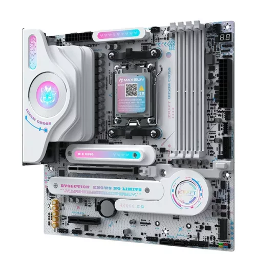 Maxsun Alaplap - AMD MS-ICRAFT B850M CROSS AM5 (B850, mATX, 4xDDR4 8000MHz, 2xSATA3, 3xM.2, HDMI, DP)