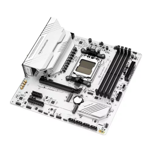 Maxsun Alaplap - AMD MS-TERMINATOR B650M WIFI ICE AM5 (B650, mATX, 4xDDR5 8000MHz, 4xSATA3, 2xM.2, HDMI, DP)