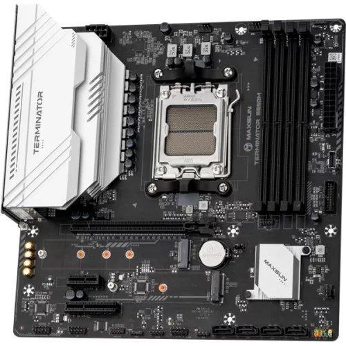 Maxsun Alaplap - AMD MS-TERMINATOR B650M AM5 (B650, mATX, 4xDDR5 8000MHz, 4xSATA3, 2xM.2, HDMI, DP)