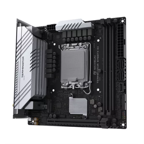 Maxsun Alaplap - Intel MS-TERMINATOR B760ITX D4 WIFI V3 s1700 (B760, ITX, 2xDDR4 5333MHz, 4xSATA3, 2xM.2, HDMI, DP)