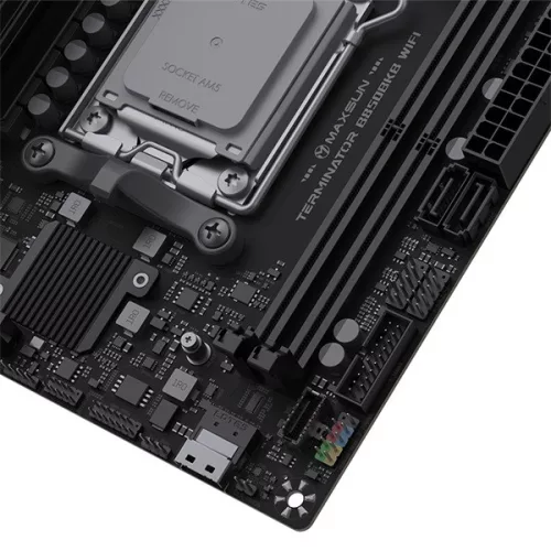 Maxsun Alaplap - AMD MS-TERMINATOR B850M PRO II WIFI7 AM5 (B850, mATX, 4xDDR5 8000MHz, 2xSATA3, 3xM.2, HDMI, DP)