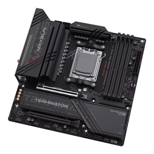 Maxsun Alaplap - AMD MS-TERMINATOR B850M PRO DARK WIFI AM5 (B850, mATX, 4xDDR5 8000MHz, 2xSATA3, 3xM.2, HDMI, DP)