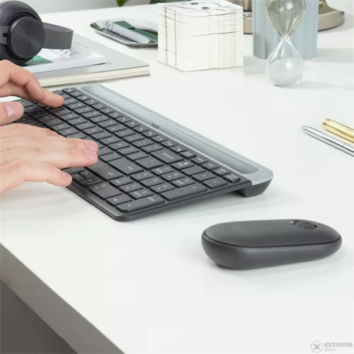Logitech Billentyűzet/Egér Kit - MK470 US (Vezeték nélküli, Angol kiosztás, USB, fekete)