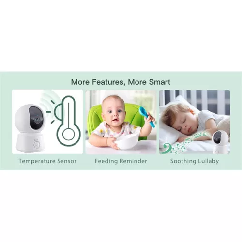 Arenti bébiőr szett - AINANNY B2 + 5" LCD (2MP, sírás-, hőmérséklet figyelés, microSD, mikrofon, hangsz.)