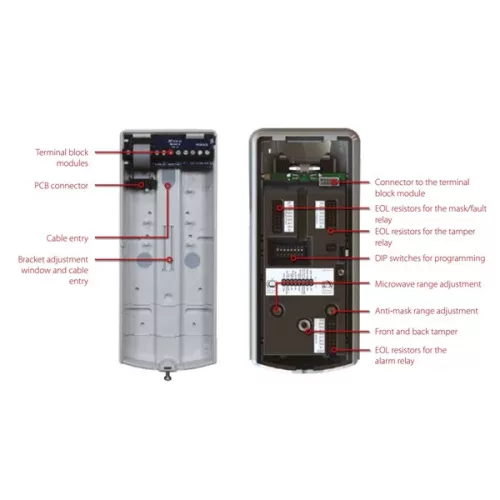 Pyronix Mozgásérzékelő - XDH10TT-AM (kültéri PIR, MW, 10m, állítható érzék., kisállat védelem (10 kg), AntiMask, IP55)