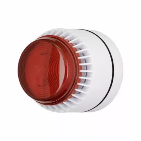   EATON-COOPER - 640027FULL-0297 (FL-RL-W-S) hagyományos hang- fényjelző Flashni hangjelző sekély fehér alap, piros lencse