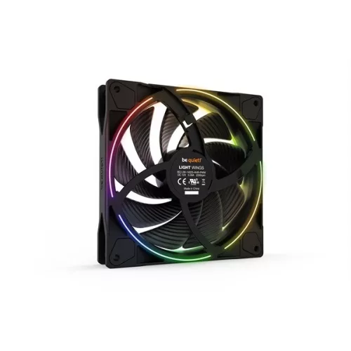 Be Quiet! Cooler 14cm - LIGHT WINGS 140mm PWM high-speed Triple-Pack (RGB, 2200rpm, 31dB, fekete)